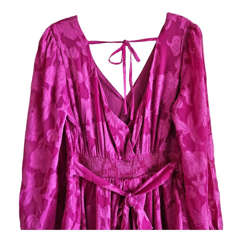 BAND OF THE FREE GYPSIES Women's M Mini Dress Kiss Me Fuchsia Fit & Flare Lined - Picture 8 of 11